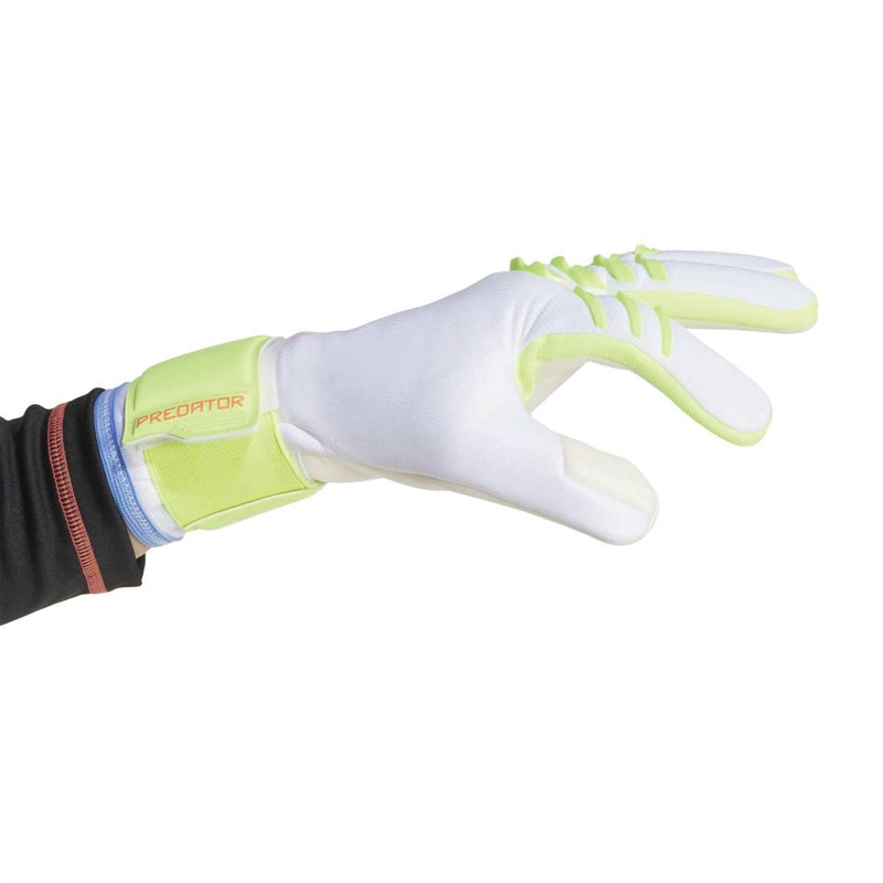 adidas Mens Predator League Goalkeeper Gloves White/Lucid Lemon/Lucid Pink