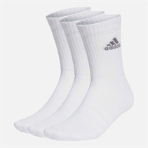 adidas Cushioned Three Pack Crew Socks White/Grey Four
