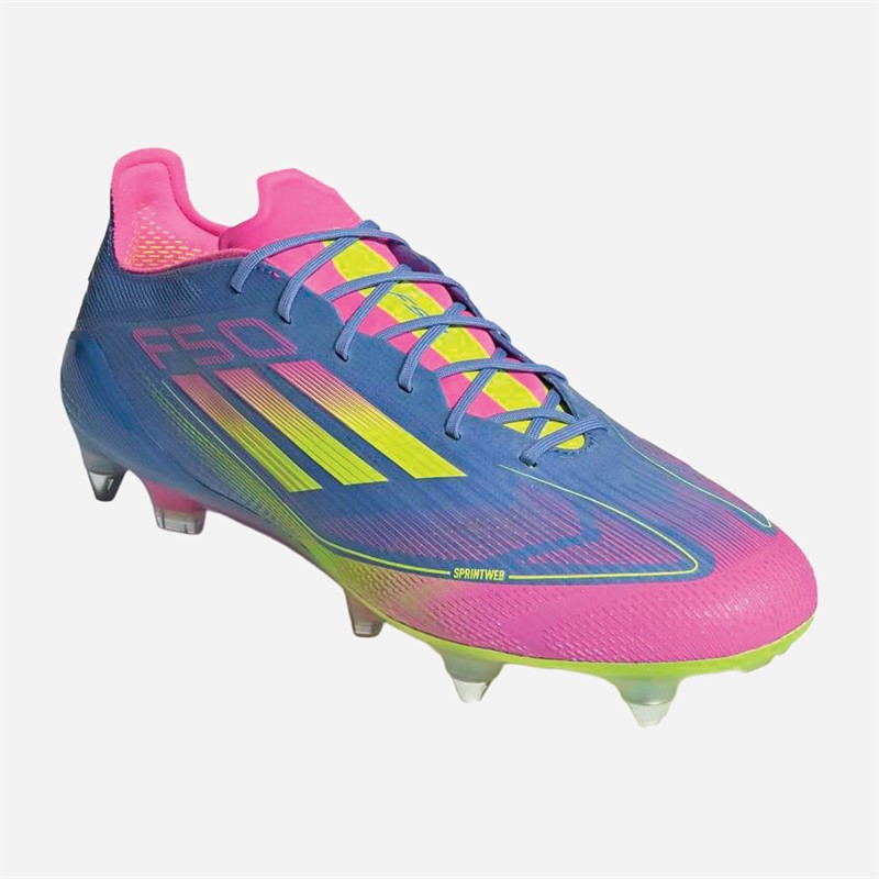 adidas Herren F50 Elite Himmels Sieg Paket SG Weicher Boden Fußballschuhe Blue Fusion/Lucid Lemon/Lucid Pink