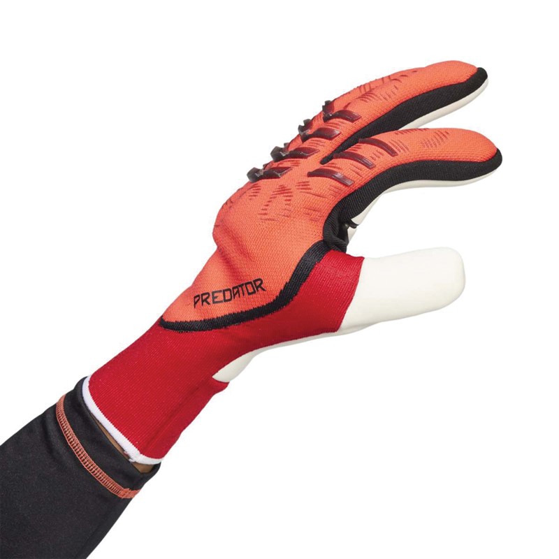 adidas Mens Predator 25 Pro Fingersave Goalkeeper Gloves Lucid Red/Black/Pure Ruby