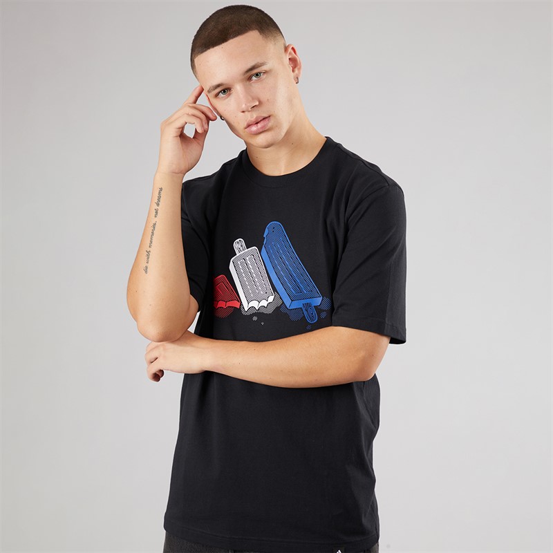 adidas Mens Lounge Ice Lolly Graphic T-Shirt Black