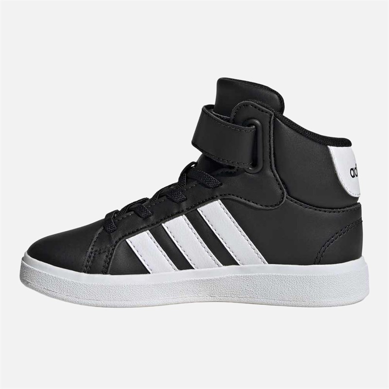 adidas Kids Grand Court Mid Trainers Core Black/White/Core Black