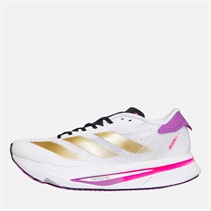 adidas Womens Adizero SL2 Neutral Running Shoes Cloud White/Gold Metallic/Purple Burst