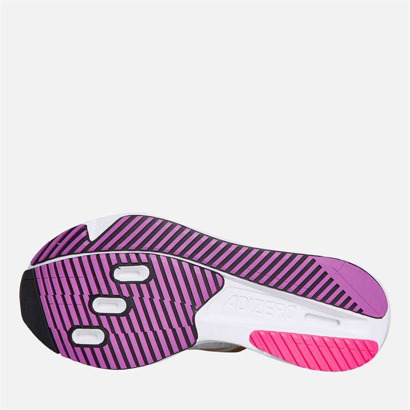 adidas Womens Adizero SL2 Neutral Running Shoes Cloud White/Gold Metallic/Purple Burst