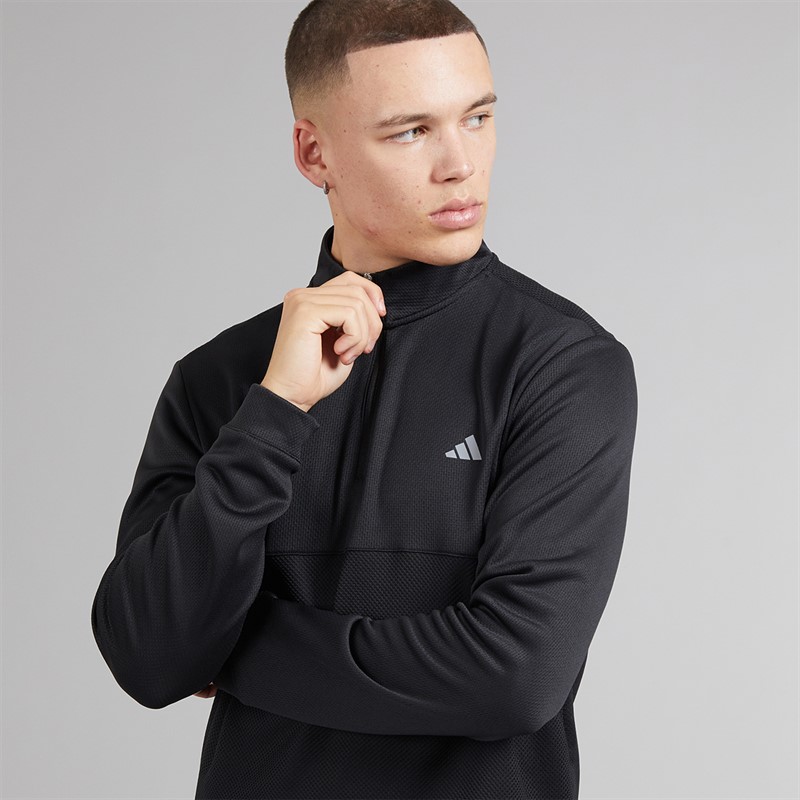adidas Mens Golf Ultimate365 Textured Quarter Zip Black