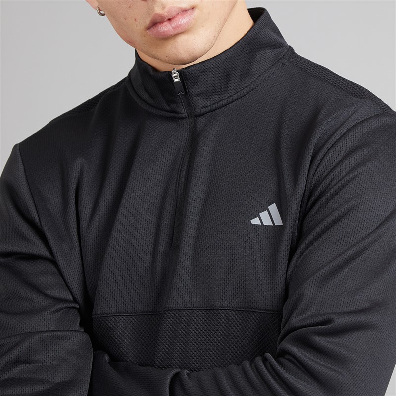 adidas Mens Golf Ultimate365 Textured Quarter Zip Black