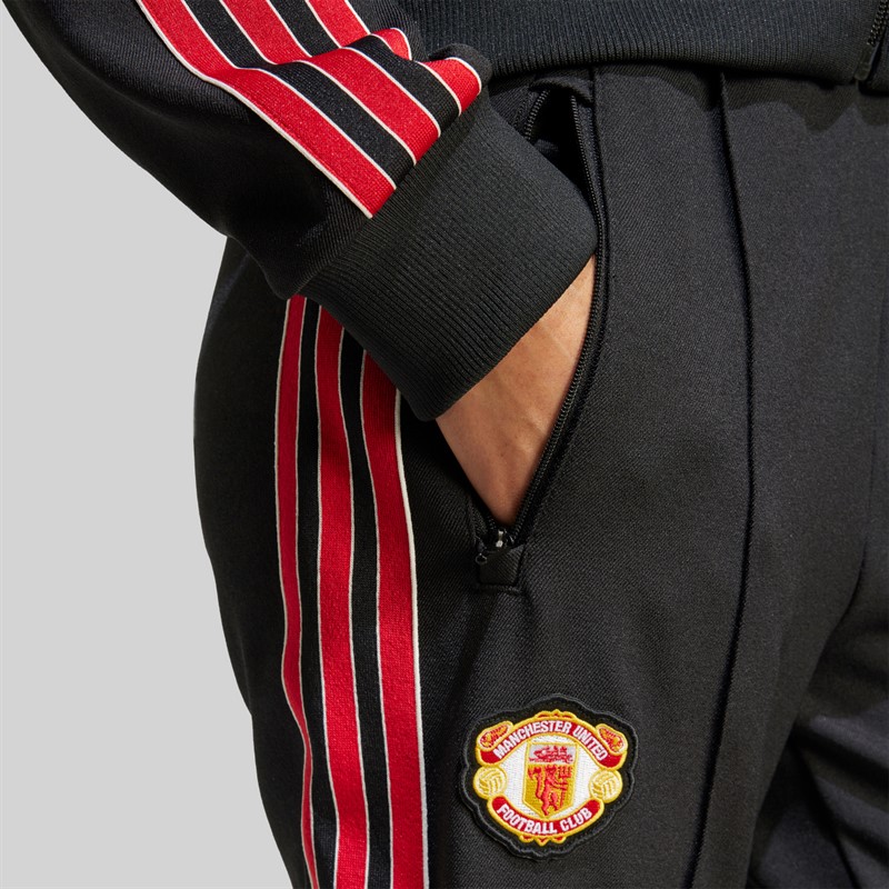 adidas Womens MUFC Manchester United Icon Track Pants Black