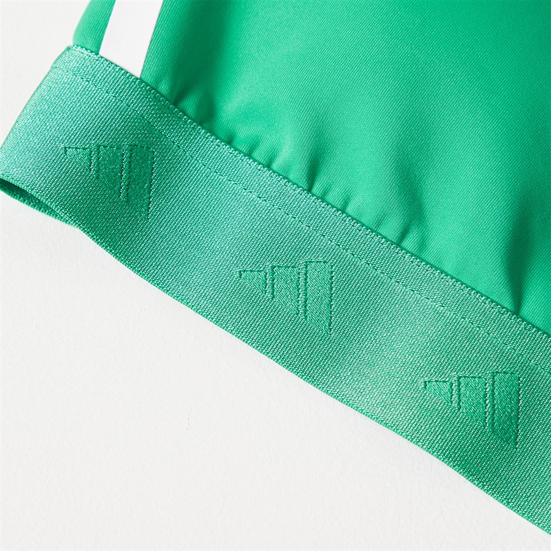 adidas Womens Powerreact Hyperglam Medium Support Sports Bra Semi Court Green/White