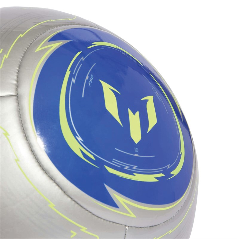 adidas Messi F50 Club Training Football Silver Metallic/Lucid Blue/Solar Yellow