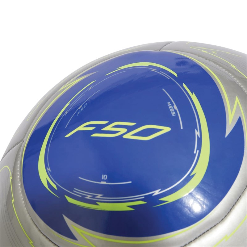 adidas Messi F50 Club Training Football Silver Metallic/Lucid Blue/Solar Yellow