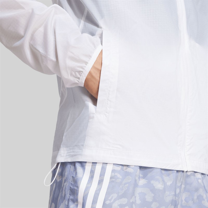 adidas Mens Own The Run 3-Stripes Packable Running Jacket White