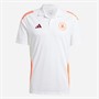 adidas Mens AS Roma Polo Shirt White/App Solar Red/Team Coll Burgundy
