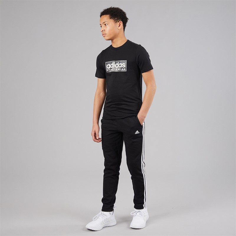 adidas Junior Boys Essentials 3-Stripes Joggers Black/White