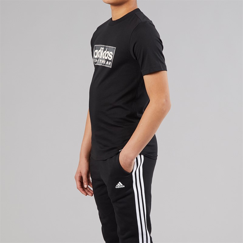 adidas Junior Boys Essentials 3-Stripes Joggers Black/White