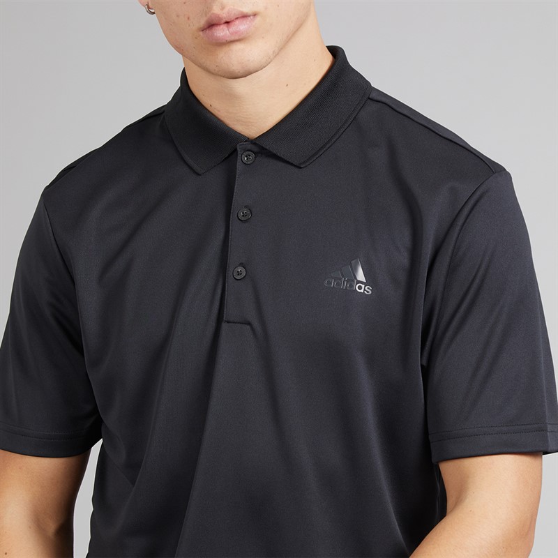 adidas Mens Golf Performance Polo Shirt Left Chest Black