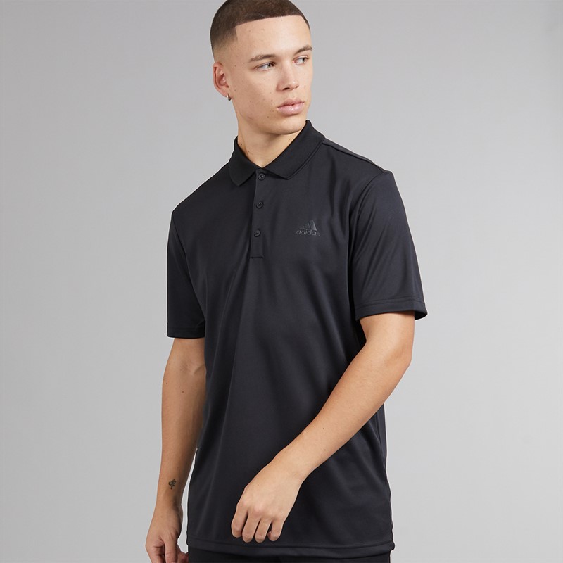 adidas Mens Golf Performance Polo Shirt Left Chest Black