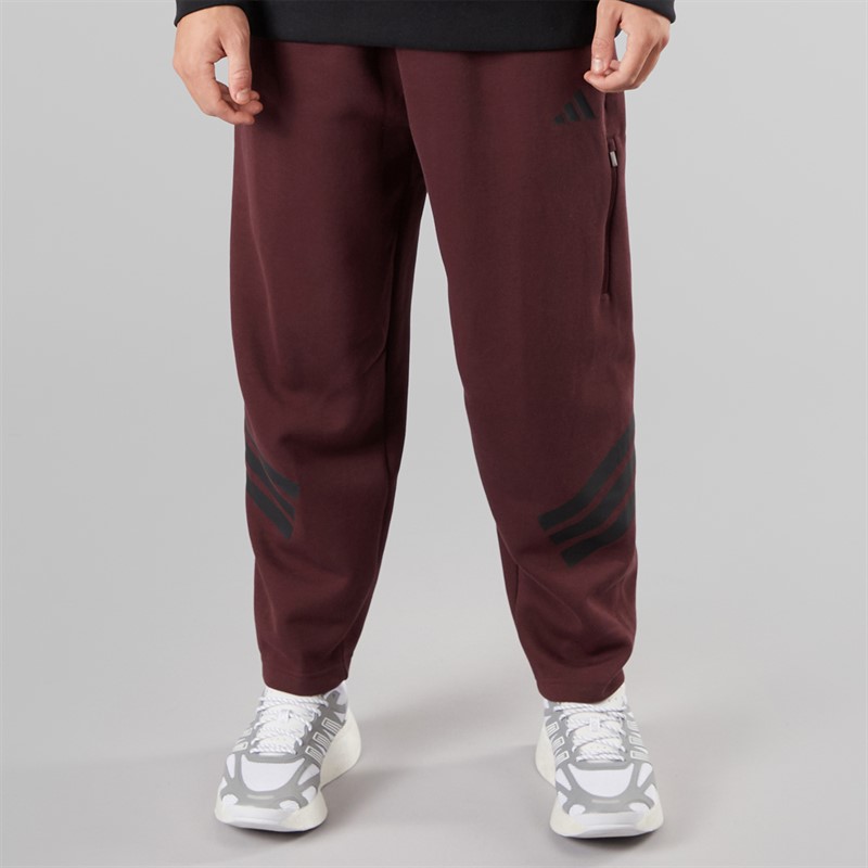 adidas Mens Future Icons 3-Stripes Pocket Joggers Aurora Ruby