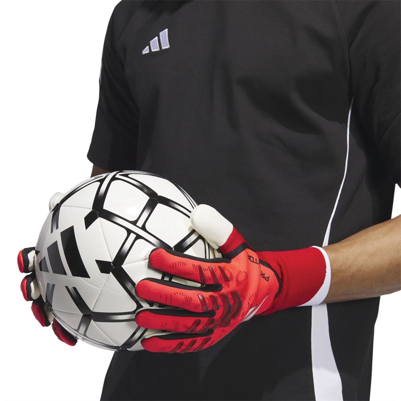 adidas Herren Predator 25 Pro Promo Torwarthandschuhe Lucid Red/Schwarz/Pure Ruby