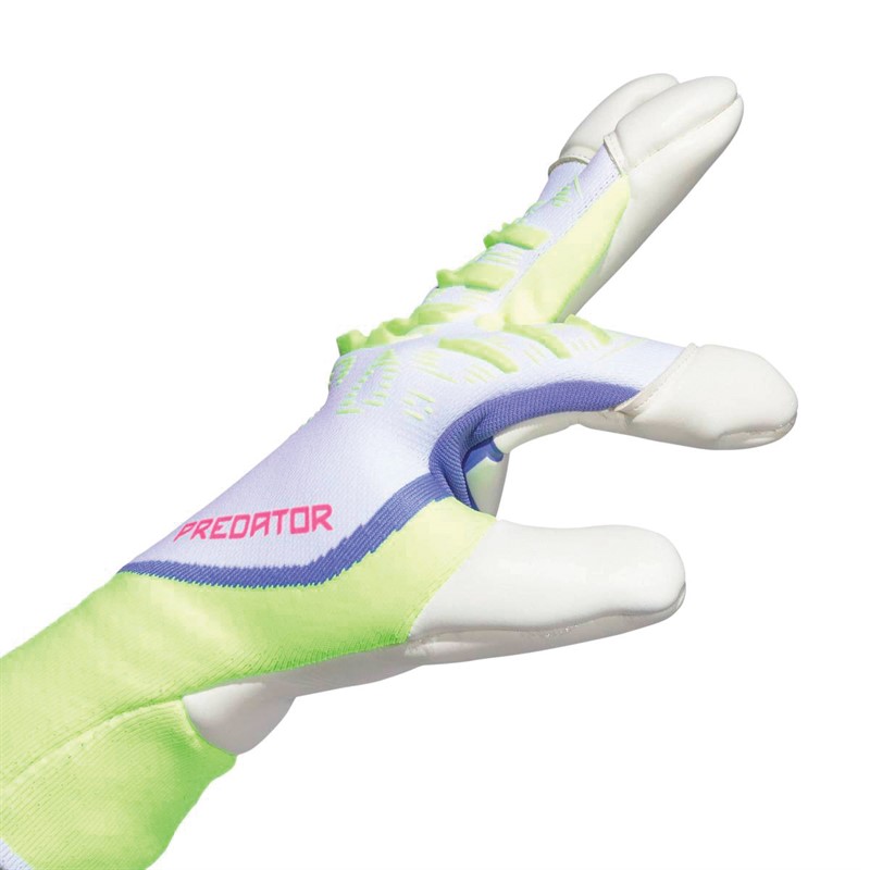adidas Mens Predator Pro Hybrid Goalkeeper Gloves White/Lucid Lemon/Lucid Pink