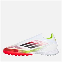 adidas Mens F50 Pro LL Laceless TF Astro Football Boots Cloud White/Core Black/Solar Yellow