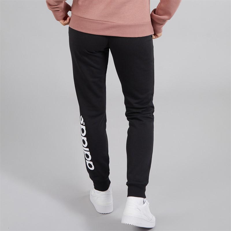 adidas Womens Essentials Logo French Terry Cuffed Joggers Black/White