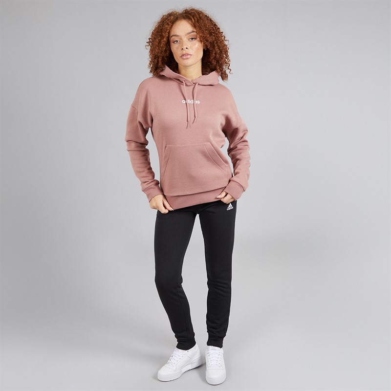 adidas Womens Essentials Logo French Terry Cuffed Joggers Black/White