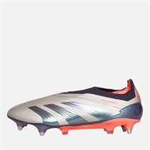 adidas Mens Predator Elite LL Laceless Vivid Horizon Pack SG Soft Ground Football Boots Platin Metallic/Aurora Black/Carbon