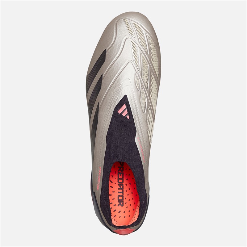 adidas Mens Predator Elite LL Laceless Vivid Horizon Pack SG Soft Ground Football Boots Platin Metallic/Aurora Black/Carbon