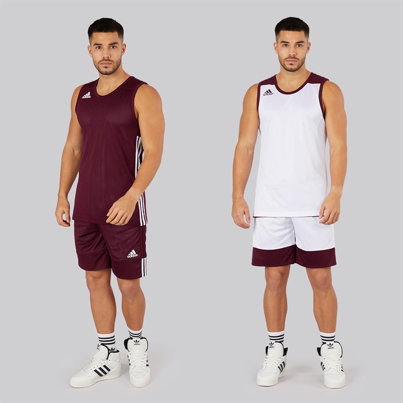 adidas Mens 3G Speed Reversible Basketball Jersey Maroon/White