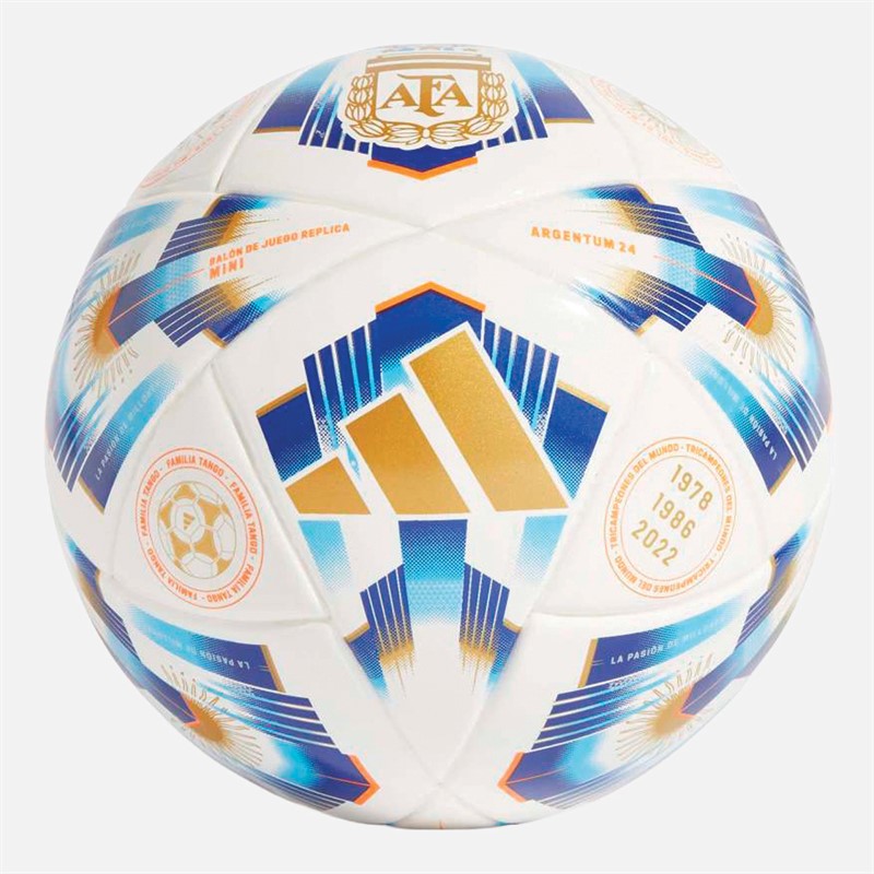 adidas AFA Argentina Mini Football White/Lucid Blue/Gold Metallic