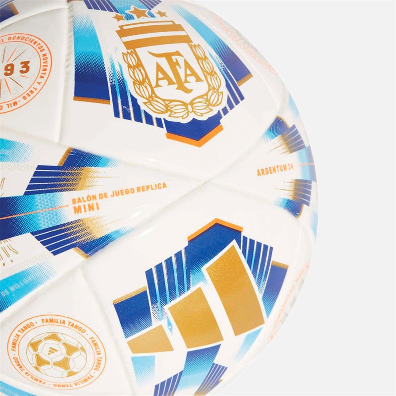 adidas AFA Argentina Mini Football White/Lucid Blue/Gold Metallic