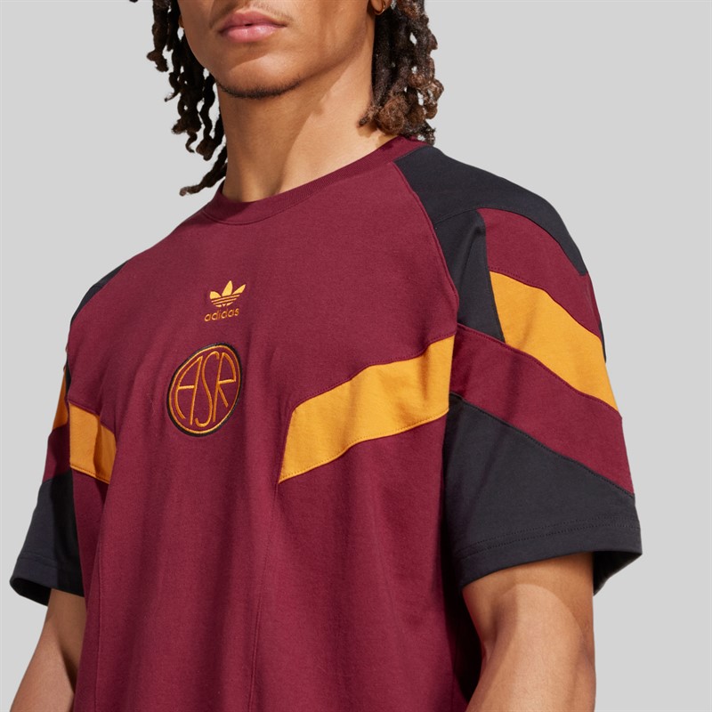 adidas Mens AS Roma OG Icons T-Shirt Team Coll Burgundy 2