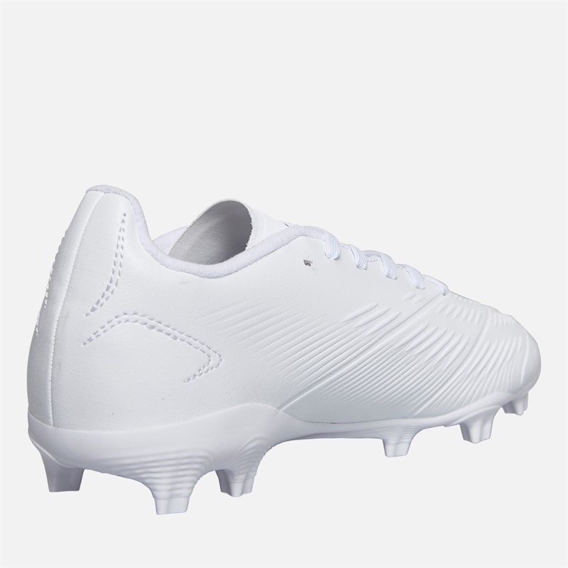 adidas Junior Predator League Pearlized Pack FG Firm Ground Football Boots Cloud White/Silver Metallic/Cloud White
