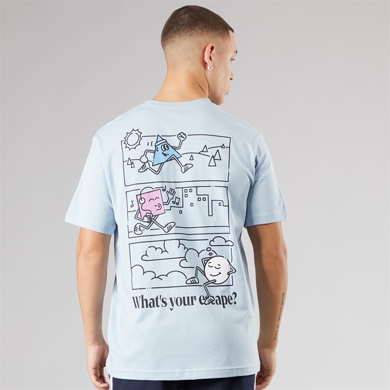 adidas Mens Positivity Shapes Graphic T-Shirt Wonder Blue