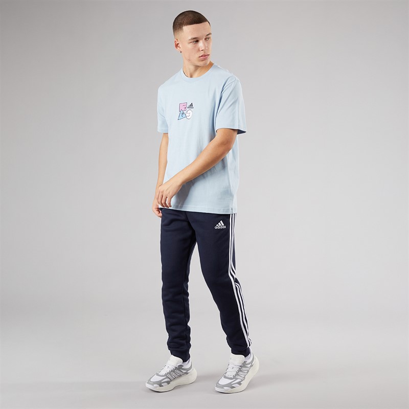 adidas Mens Positivity Shapes Graphic T-Shirt Wonder Blue