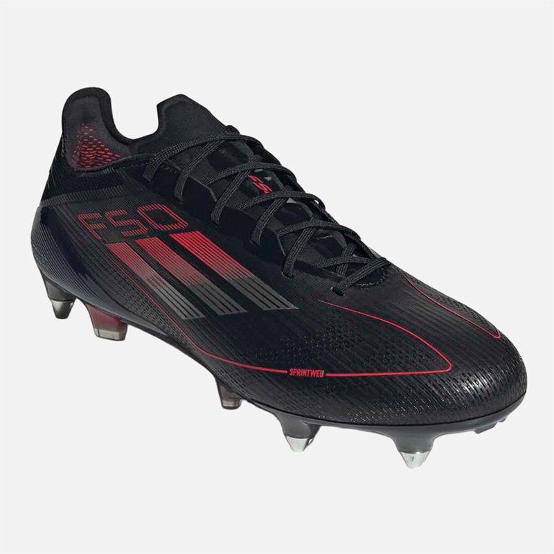 adidas Mens F50 Elite SG Soft Ground Football Boots Core Black/Iron Metallic/Lucid Red
