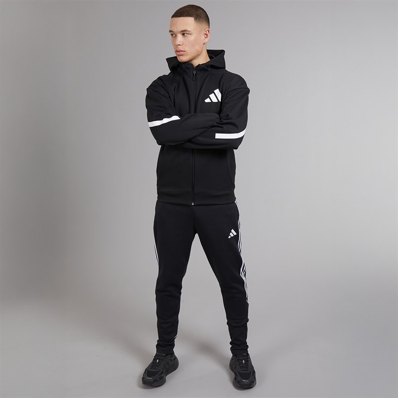 adidas Mens Z.N.E. Full Zip Hoodie Black/White