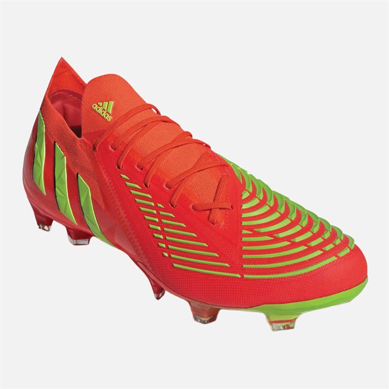adidas Mens Predator Edge.1 Low Game Data Pack Firm Ground Football Boots Solar Red/Team Solar Green/Core Black