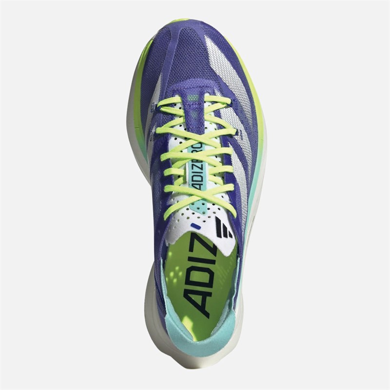 adidas Womens Adizero Adios Pro 3 Neutral Running Shoes Cobalt Blue/Zero Metallic/Lucid Lemon