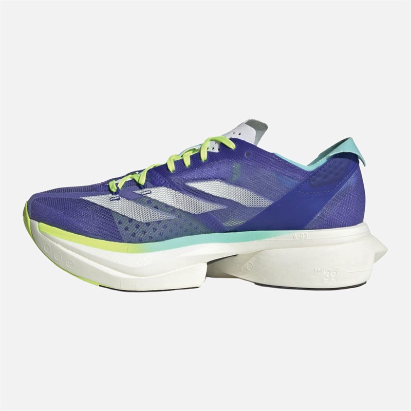 adidas Womens Adizero Adios Pro 3 Neutral Running Shoes Cobalt Blue/Zero Metallic/Lucid Lemon