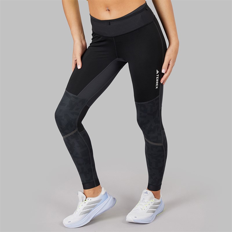 adidas Womens Terrex Agravic Trail Running Tight Leggings Carbon
