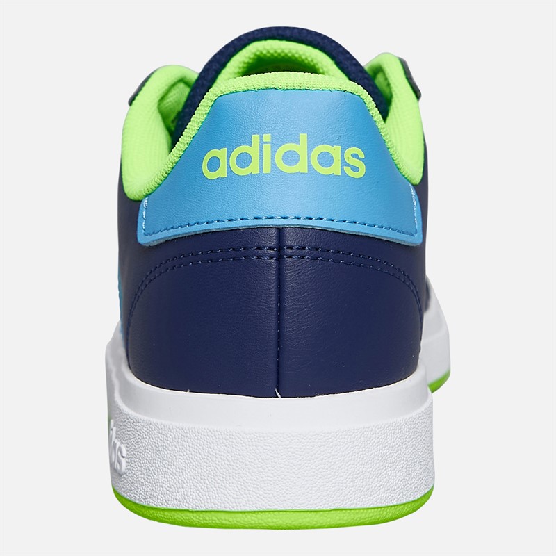 adidas Junior Boys Grand Court 2.0 Trainers Dark Blue/Blue Burst/Lucid Lemon