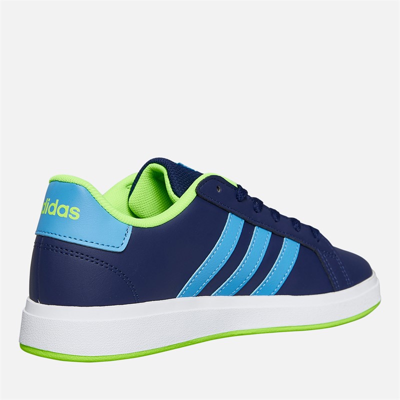 adidas Junior Boys Grand Court 2.0 Trainers Dark Blue/Blue Burst/Lucid Lemon