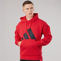 adidas Mens Essentials Big Logo Fleece Hoodie Pure Ruby/Black