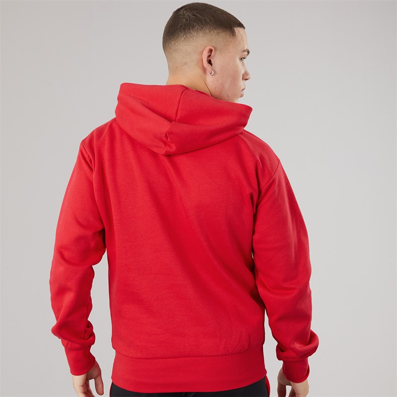 adidas Mens Essentials Big Logo Fleece Hoodie Pure Ruby/Black