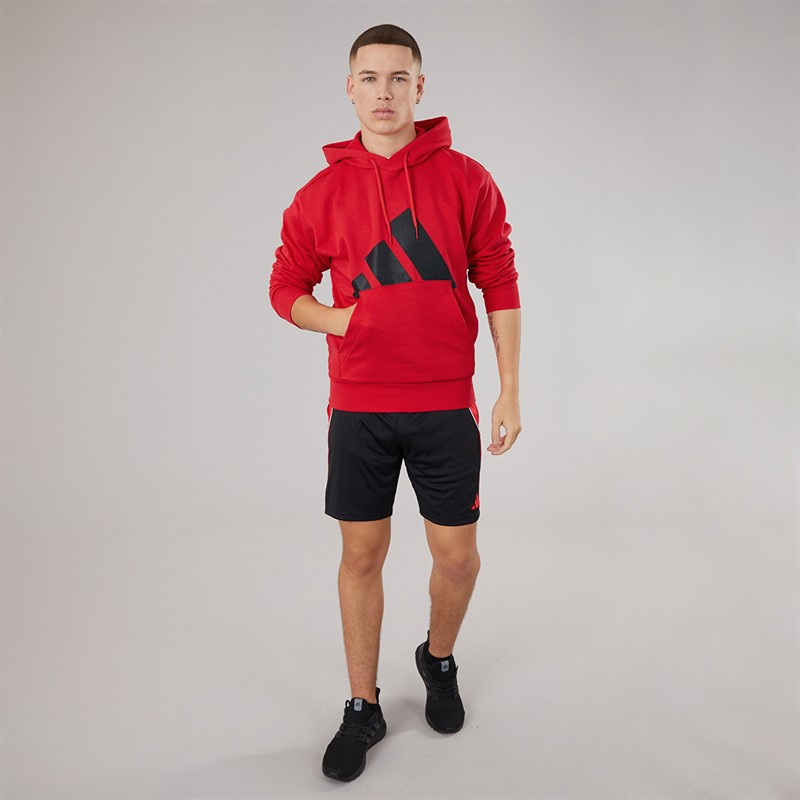 adidas Mens Essentials Big Logo Fleece Hoodie Pure Ruby/Black