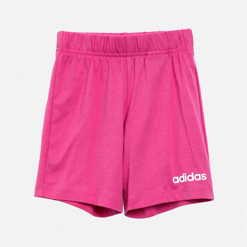 adidas Infant Girls Essentials Linear Logo T-Shirt And Shorts Set Clear Pink/White