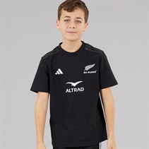adidas Junior Boys NZRFU All s Cotton T-Shirt Black