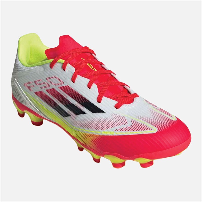 adidas Mens F50 League MG Multi Ground Football Boots Cloud White/Core Black/Solar Yellow