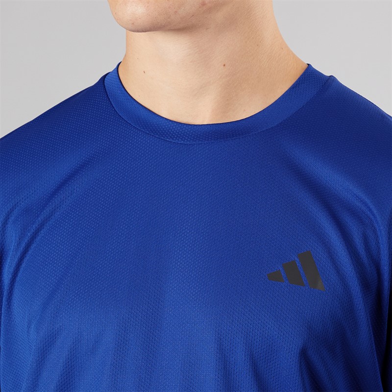 adidas Mens Train Essentials Base T-Shirt Semi Lucid Blue/Black